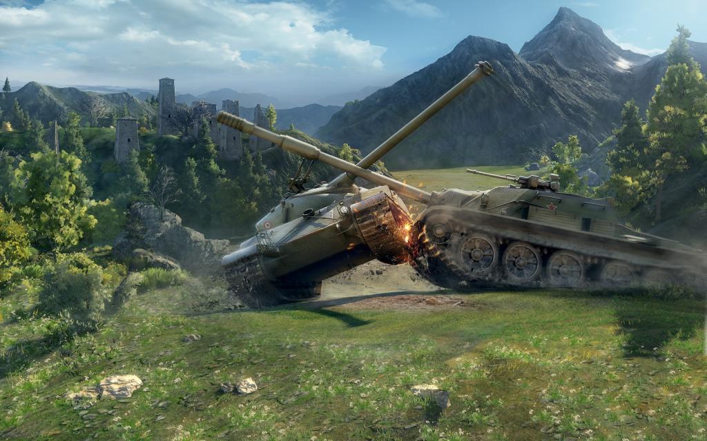 坦克世界：两辆坦克发生事故