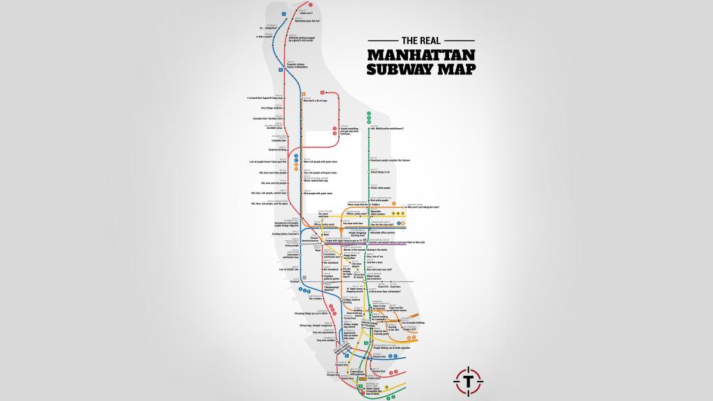 在曼哈顿的地铁地图