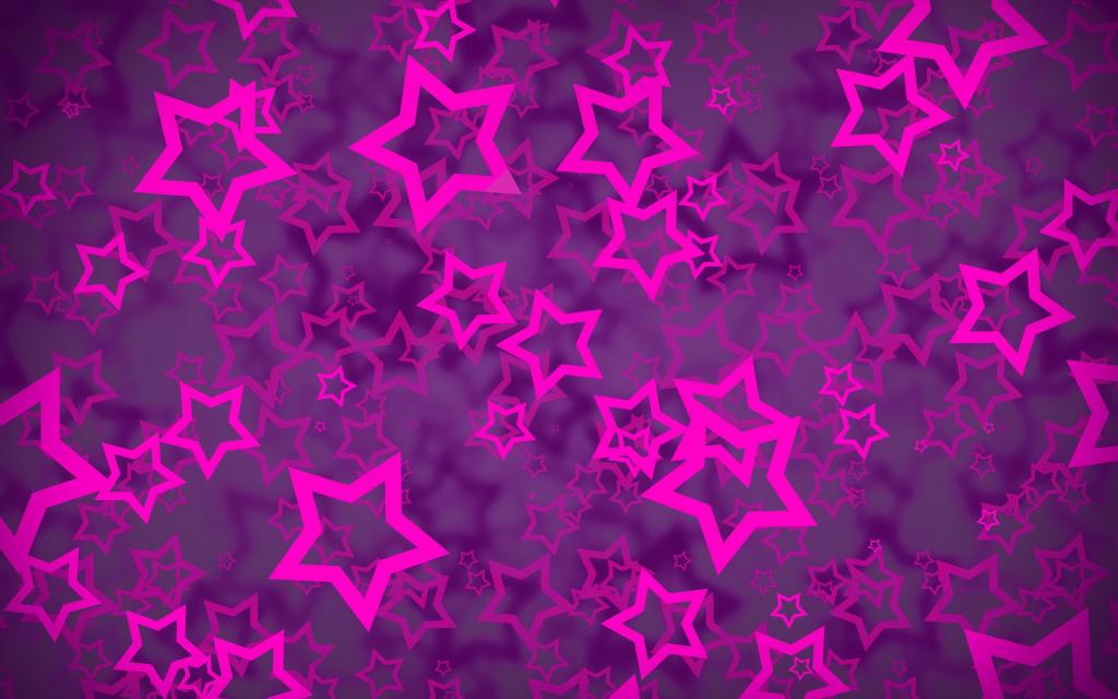 粉红色的星星，紫色背景