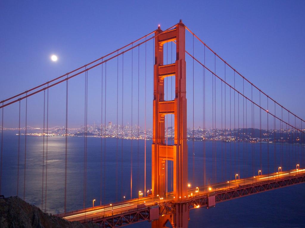 月出在旧金山/加利福尼亚州/美国