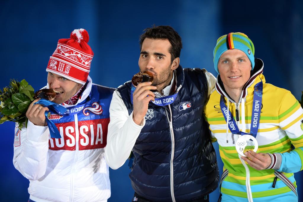 德国冬季两项运动员Erik Lesser在奥运会上在索契