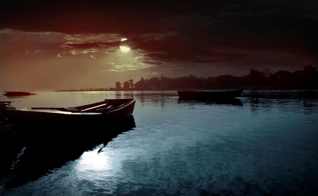 在河上的月光之夜