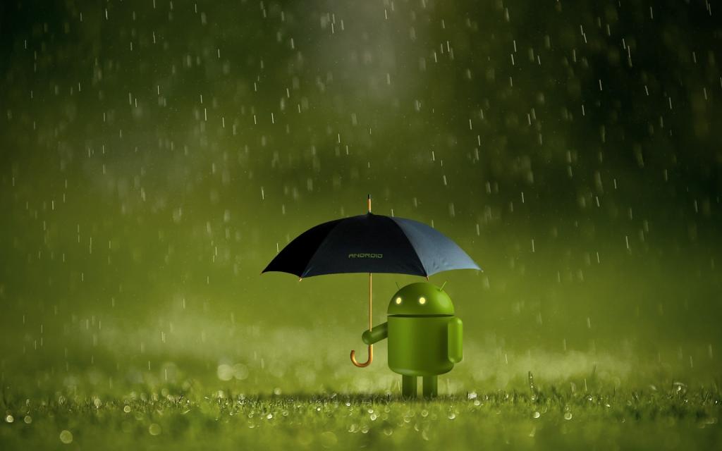 Android在雨伞下躲起来