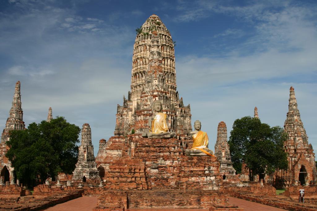 寺庙复杂在大城府，泰国