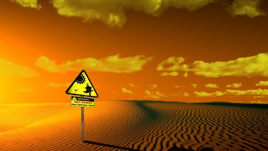 关于热沙漠的警告标志