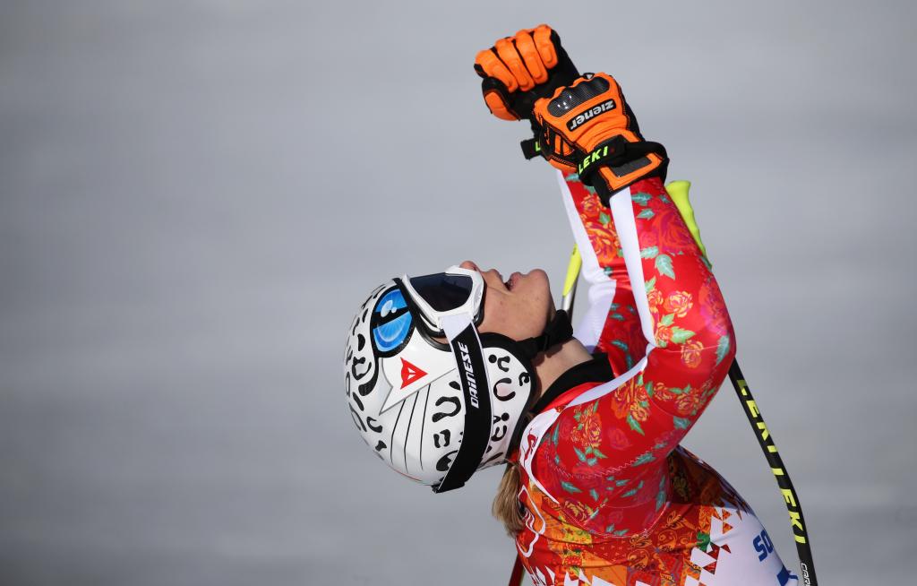Nicole Hosp奥地利滑雪者银和铜牌在奥林匹克在索契2014年