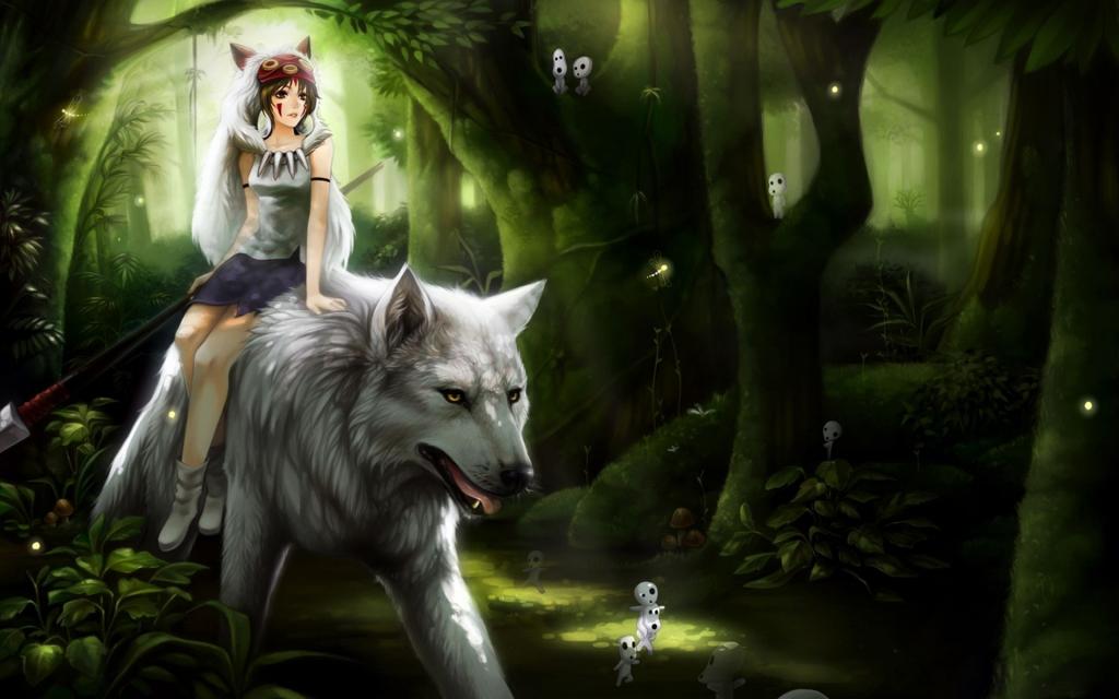 女骑上白狼动漫公主幽灵