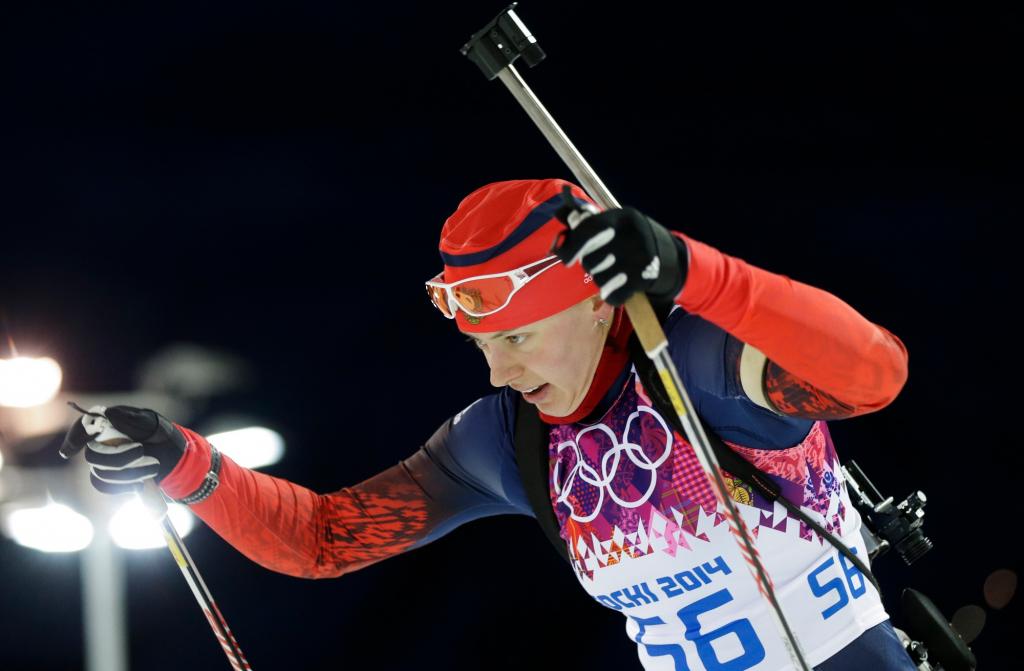 索契冬奥会冬季两项奥运会银牌的主人奥尔加·维尔金纳