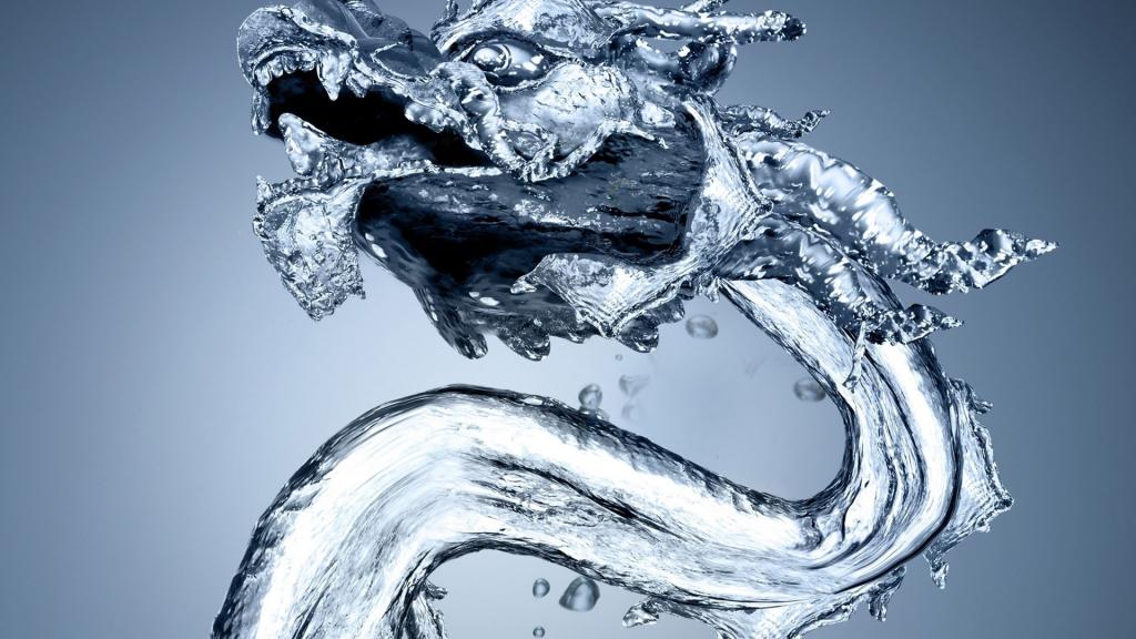 龙从水3D图形