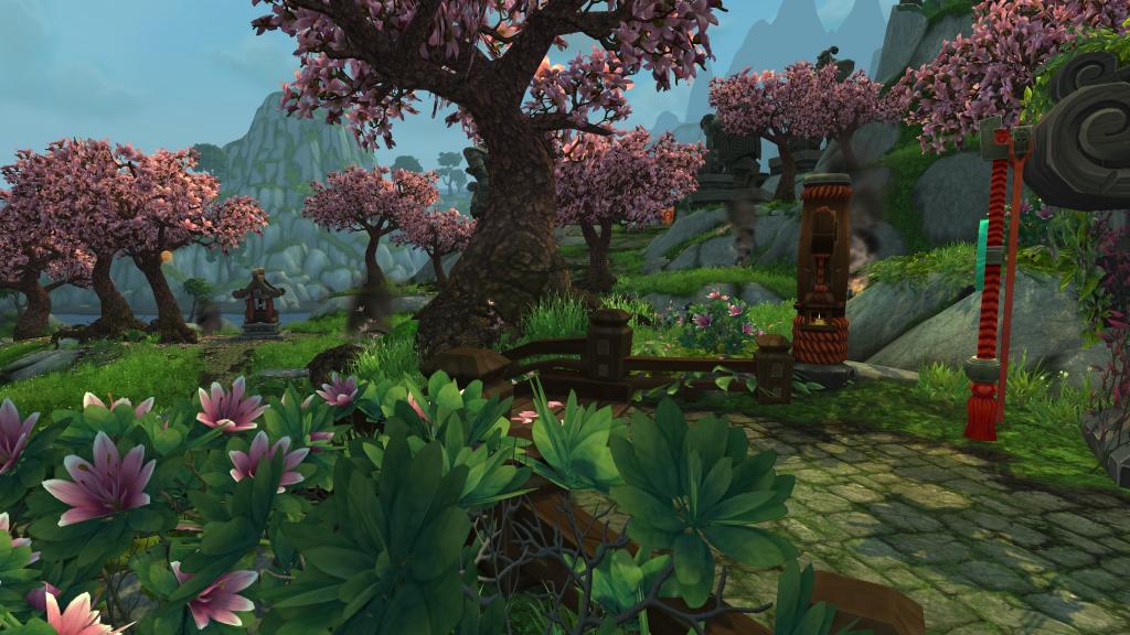 在游戏中的开花花园魔兽世界的熊猫人之雾