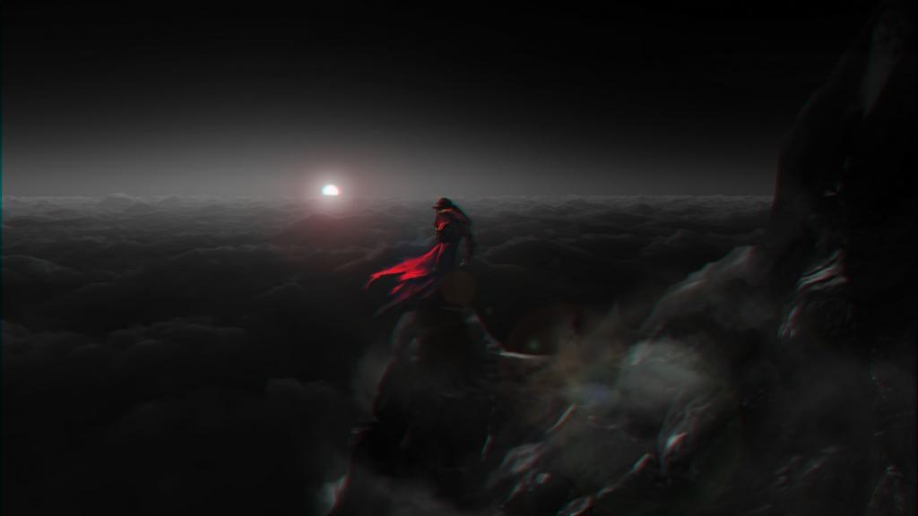 在吸血鬼恶魔城之王的游戏中，德古拉看着月亮