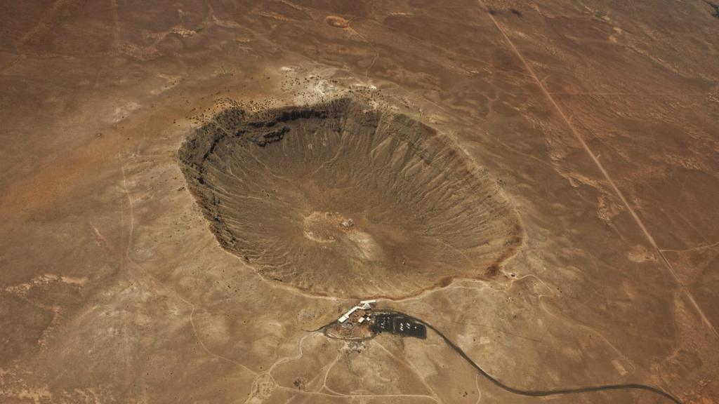流星陨石坑在美国亚利桑那州