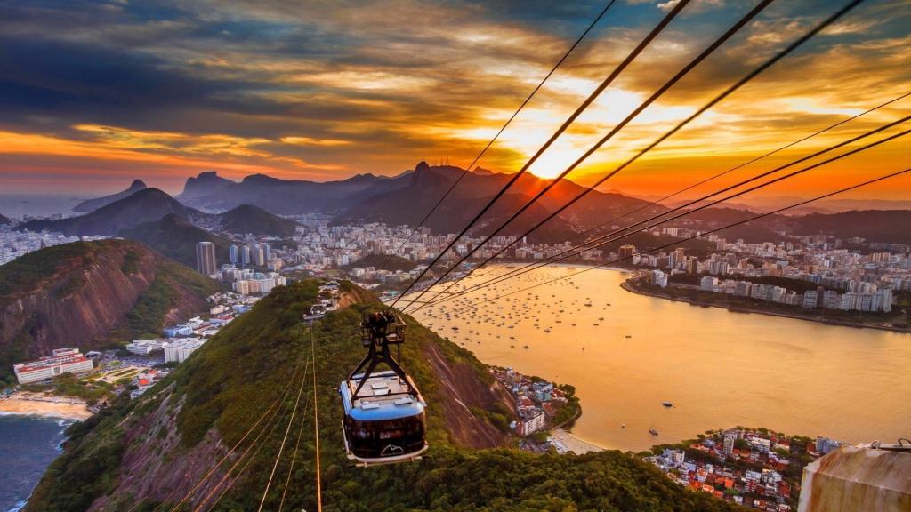 在里约热内卢山上的缆车